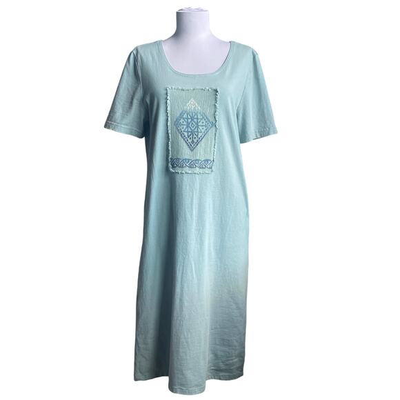 VTG 90s NINA PICCALINO Artsy Midi Dress & Vest Set SZ S Lagenlook Phoebe Friends - Picture 2 of 10